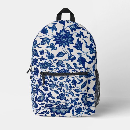 Sac À Dos Imprimé Motif Fleur Bleue (Recto)