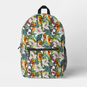 Sac À Dos Imprimé Motif Fleur Exotique Et Oiseau | Monogramme 2 (Recto)