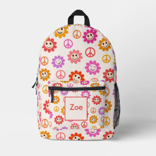 Sac À Dos Imprimé Motif Fleurs souriantes avec nom de fille signe de