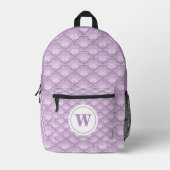 Sac À Dos Imprimé Motif floral aux teintes violettes personnalisées (Recto)