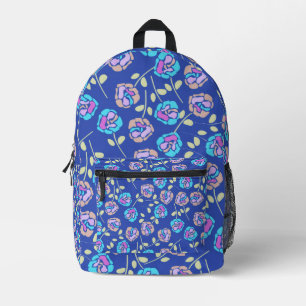 Sac À Dos Imprimé Motif floral bleu et violet