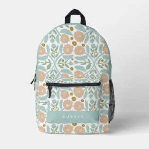 Sac À Dos Imprimé Motif floral bleu rétro