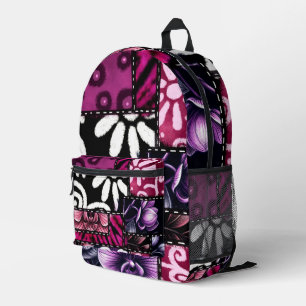Sac À Dos Imprimé Motif floral Cerise noire Crazy Quilt