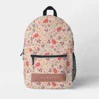 Motif Floral fleur sauvage rose et violet