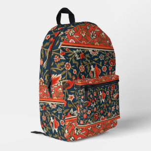Sac À Dos Imprimé Motif floral indo-persan bohème vintage rouge