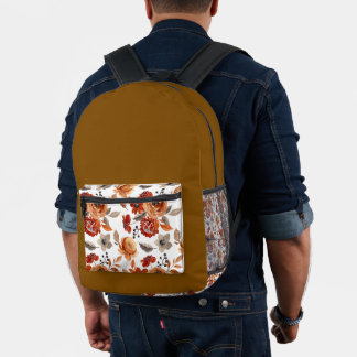 Sac À Dos Imprimé Motif floral marron aquarelle