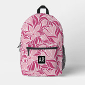Sac À Dos Imprimé Motif Floral moderne tendance Monogramme Cool rose (Recto)