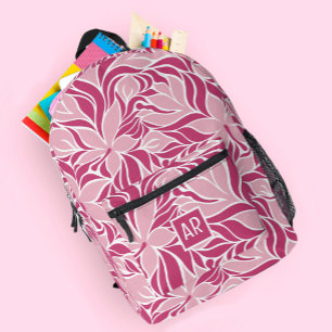 Sac À Dos Imprimé Motif floral moderne tendance Monogramme Rose frai
