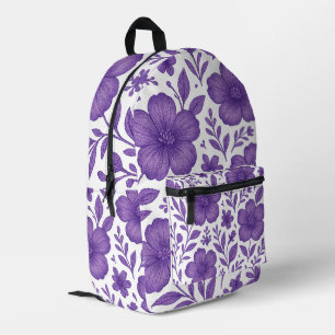 Sac À Dos Imprimé motif floral pourpre