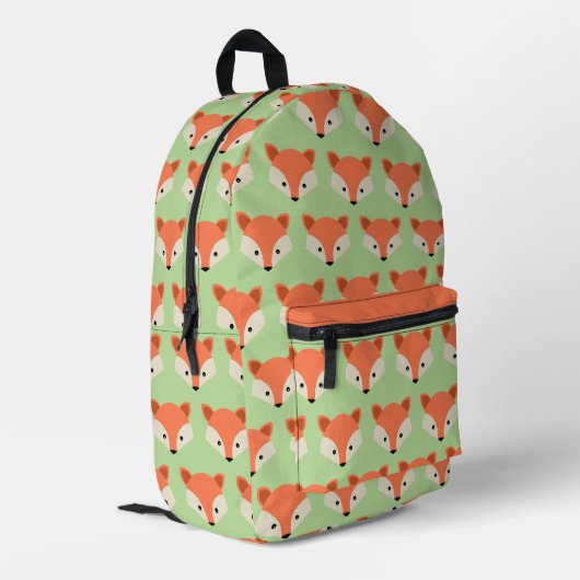Sac À Dos Imprimé Motif Fox mignon sur vert (Coin arrière gauche)