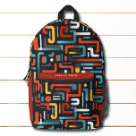 Sac À Dos Imprimé Motif géométrique Abstrait moderne personnalisé<br><div class="desc">Motif géométrique Abstrait moderne Le sac à dos personnalisé comprend un motif géométrique abstrait moderne en noir,  marron,  bleu,  jaune et blanc avec votre nom,  monogramme ou texte personnalisé. Parfait pour l'école,  le sport,  la salle de sport,  les voyages et plus encore. Conçu par ©Evco Studio www.zazzle.com/store/evcostudio</div>