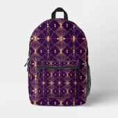 Sac À Dos Imprimé Motif géométrique complexe avec des lignes orange (Recto)