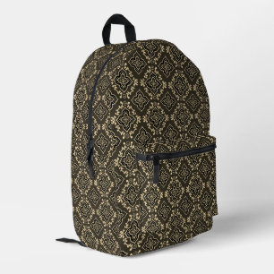 Sac À Dos Imprimé Motif géométrique doré et marron / Impression indi