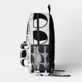 Sac À Dos Imprimé Motif géométrique en demi-cercle noir et blanc (Droite)