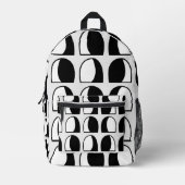 Sac À Dos Imprimé Motif géométrique en demi-cercle noir et blanc (Recto)