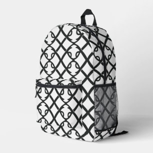 Sac À Dos Imprimé Motif géométrique minimaliste noir et blanc