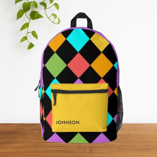 Sac À Dos Imprimé Motif géométrique moderne couleur diamant