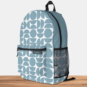 Sac À Dos Imprimé Motif géométrique moderne du milieu du siècle Bleu