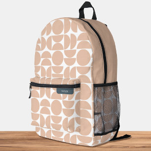 Sac À Dos Imprimé Motif géométrique moderne du milieu du siècle rose