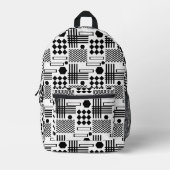 Sac À Dos Imprimé Motif géométrique noir et blanc (Recto)