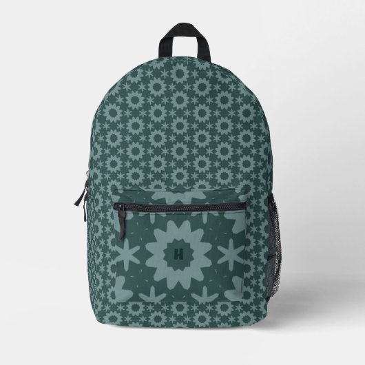 Sac À Dos Imprimé motif géométrique turquoise mignon (Recto)