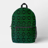 Sac À Dos Imprimé Motif géométrique vert / Impression indienne (Recto)