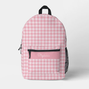 Sac À Dos Imprimé Motif Gingham Rose Vichy Carreaux Féminin Nom