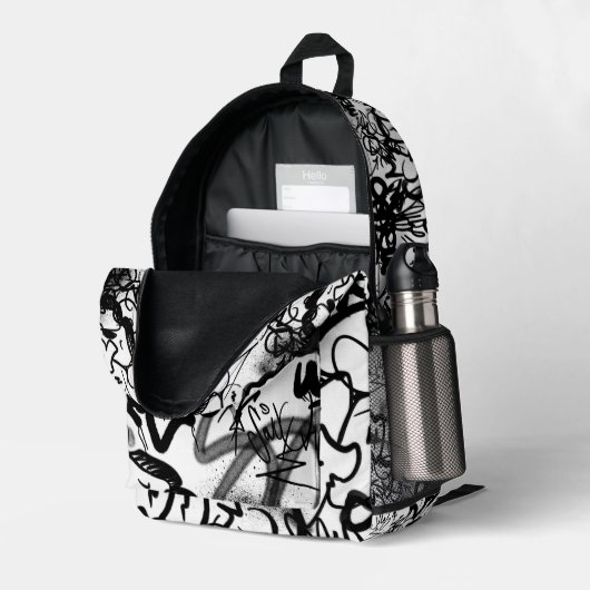 Sac À Dos Imprimé Motif Graffiti (Coin arrière droit (ouvert))