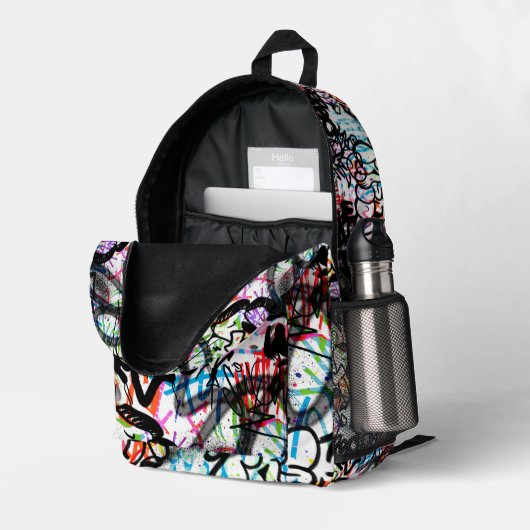 Sac À Dos Imprimé Motif Graffiti (Coin arrière droit (ouvert))