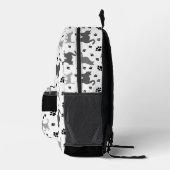 Sac À Dos Imprimé Motif Gris Silhouette Chats Pawprints (Droite)