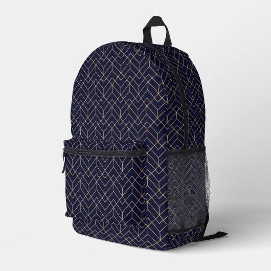 Sac À Dos Imprimé Motif Hexagon bleu (Coin arrière droit)