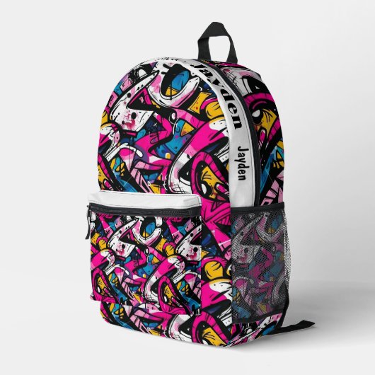 Sac À Dos Imprimé Motif hip hop Graffiti (Coin arrière droit)