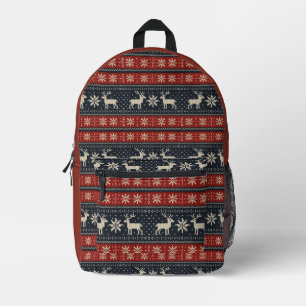 Sac À Dos Imprimé Motif hivernal traditionnel Colorwork/Fair Isle
