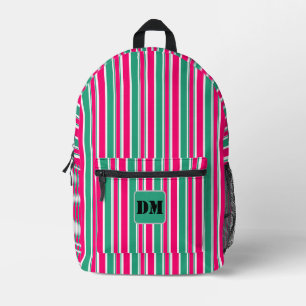 Sac À Dos Imprimé Motif horizontal rayé rouge-vert