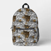 Sac À Dos Imprimé Motif Leopard & Peonies (Recto)