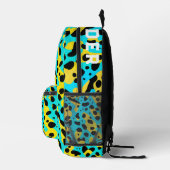 Sac À Dos Imprimé Motif Léopard Turquoise Tendance Chic Et Nom (Droite)