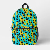 Sac À Dos Imprimé Motif Léopard Turquoise Tendance Chic Et Nom (Recto)