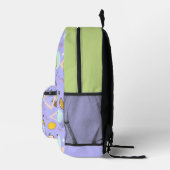 Sac À Dos Imprimé Motif Memphis Violet Fruit (Droite)