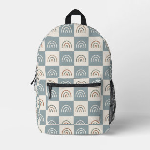 Sac À Dos Imprimé Motif minimaliste arc-en-ciel à carreaux bohème