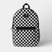 Sac À Dos Imprimé Motif moderne Monogramme noir et blanc (Recto)