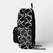 Sac À Dos Imprimé Motif moderne noir & blanc avec Monogramme (Droite)