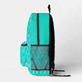 Sac À Dos Imprimé Motif moderne zigzag - vagues turquoise (Droite)