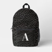 Sac À Dos Imprimé Motif monogramme cuir noir (Recto)