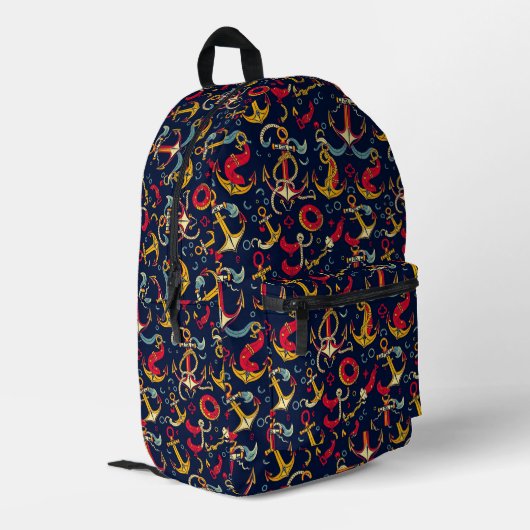Sac À Dos Imprimé Motif nautique (Coin arrière gauche)