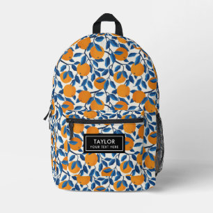 Sac À Dos Imprimé Motif Oranges Couleur Ivoire