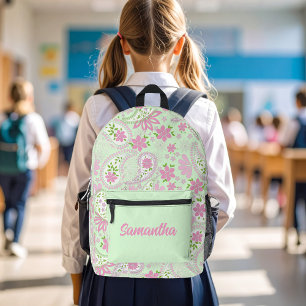 Sac À Dos Imprimé Motif Paisley Rose Personnalisé