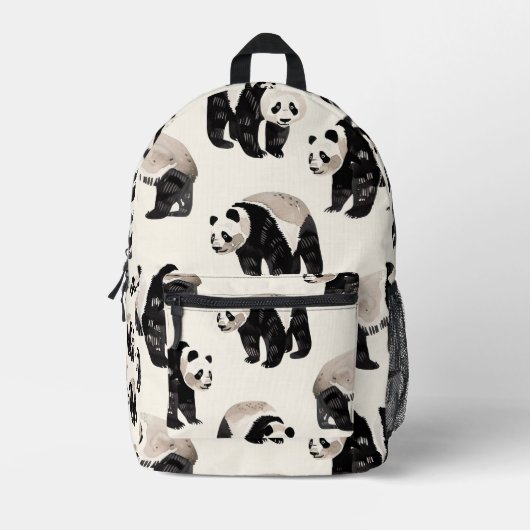 Sac À Dos Imprimé Motif Panda Carrelé (Recto)
