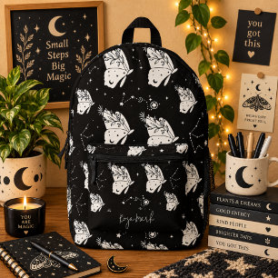 Sac à dos imprimé motif papillon de nuit noir