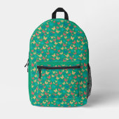 Sac À Dos Imprimé Motif papillon turquoise violet vert (Recto)