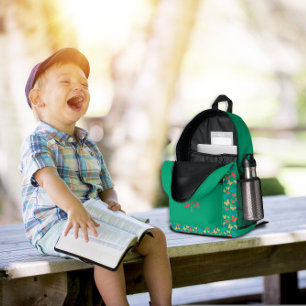 Sac À Dos Imprimé Motif papillon turquoise violet vert nom